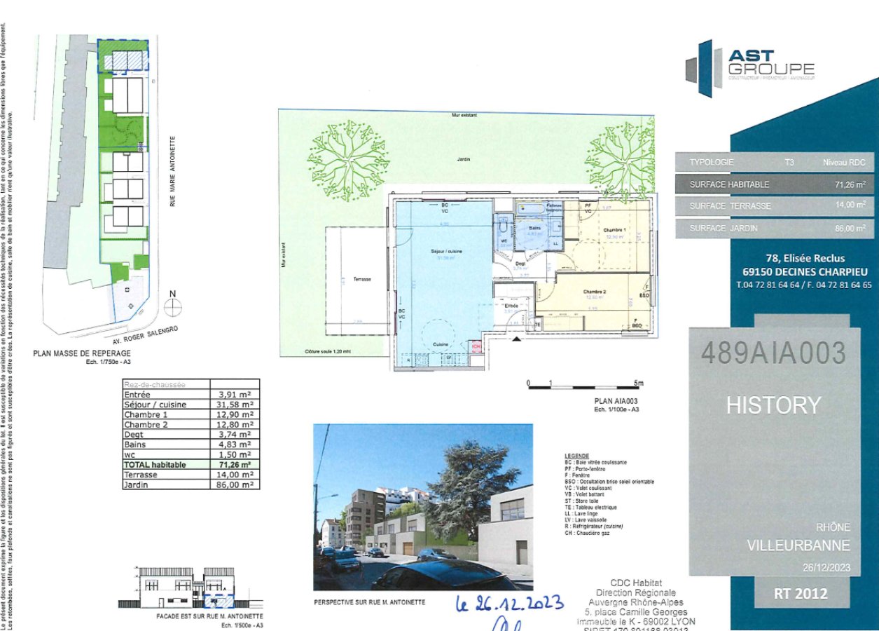 
																																							3 pièces - 
																																						RDC - 72m² - 1 064,96 € - Photo #1
