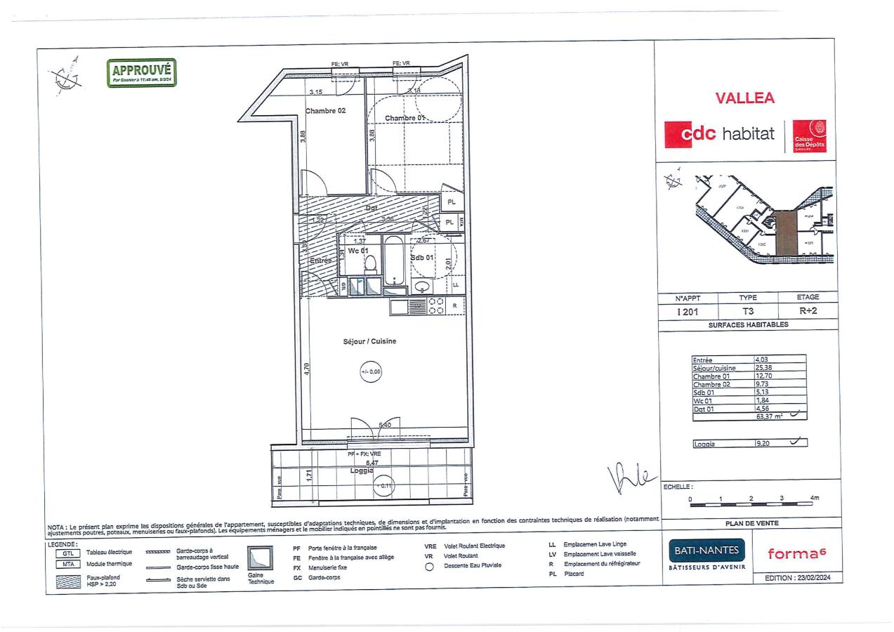 
																			3 pièces - 
																		2ème étage - 64m² - 900,16 € - Photo #1