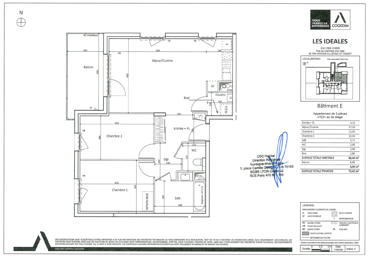 
																																							3 pièces - 
																																						2ème étage - 66m² - 822,91 € - Photo #1