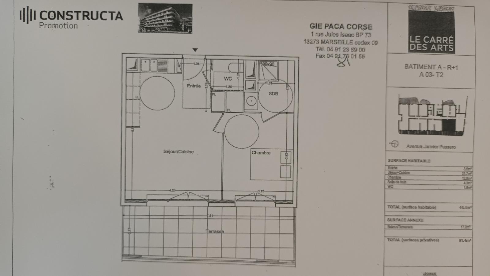 2 pièces - 1er étage - 44m² - 866,91 € - Photo #1