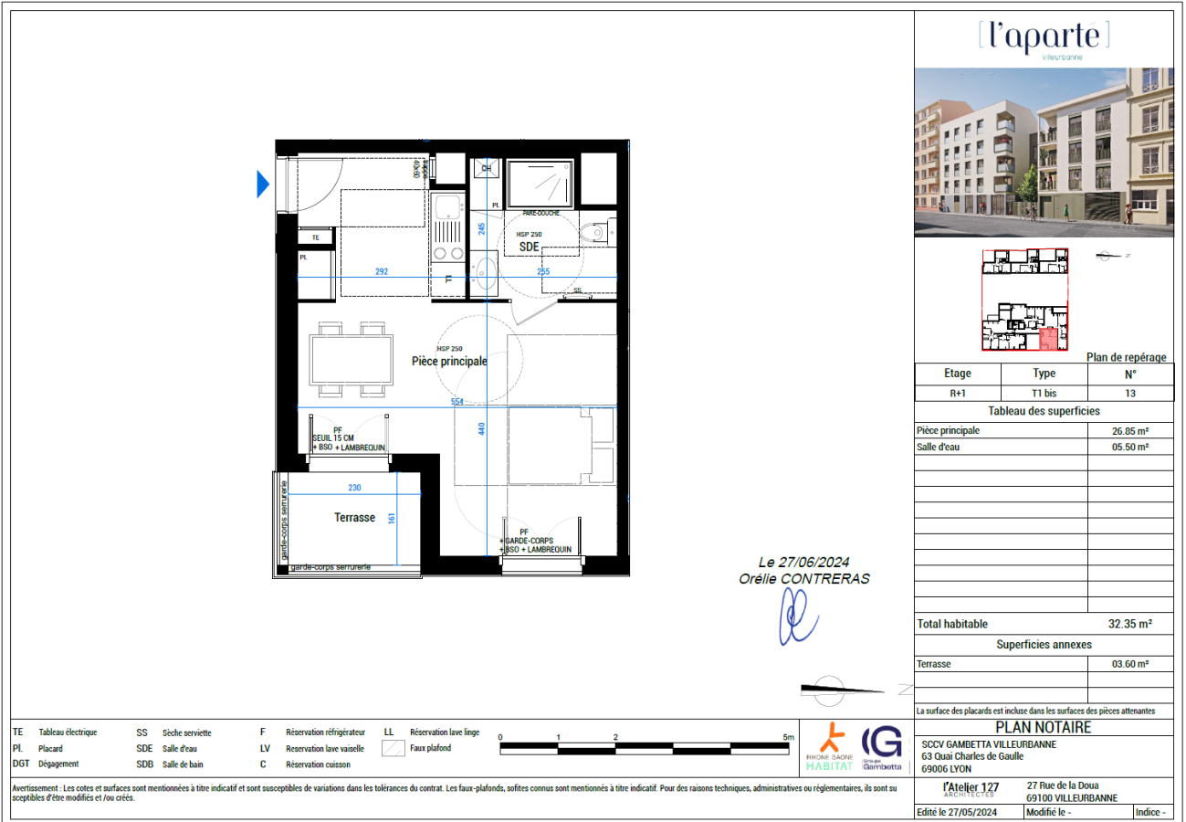
																																							1 pièce - 
																																						1er étage - 32m² - 577,05 € - Photo #1