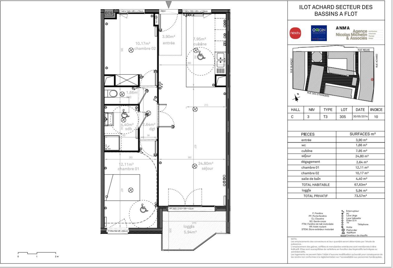 
																																							3 pièces - 
																																						3ème étage - 68m² - 215 000 € - Photo #1