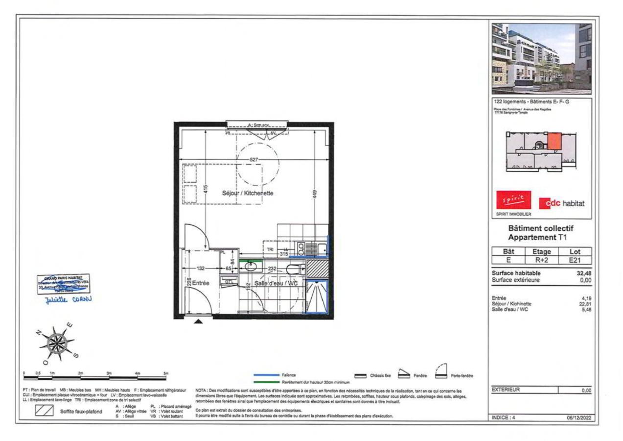 
																			1 pièce - 
																		2ème étage - 32m² - 711,36 € - Photo #0