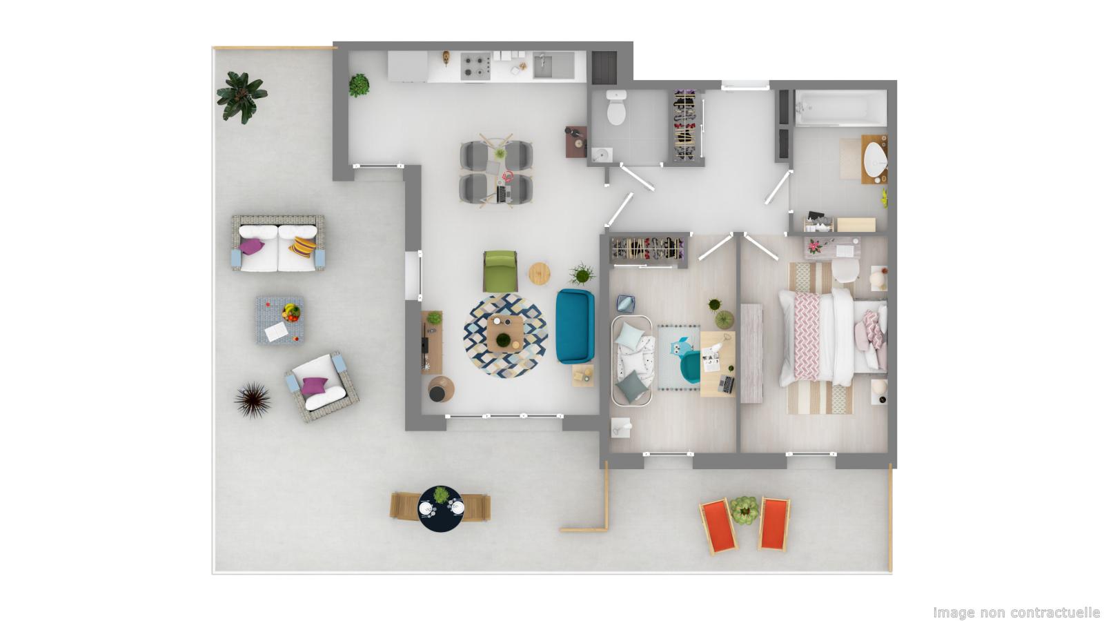 
																																							3 pièces - 
																																						1er étage - 62m² - 1 333,47 € - Photo #3