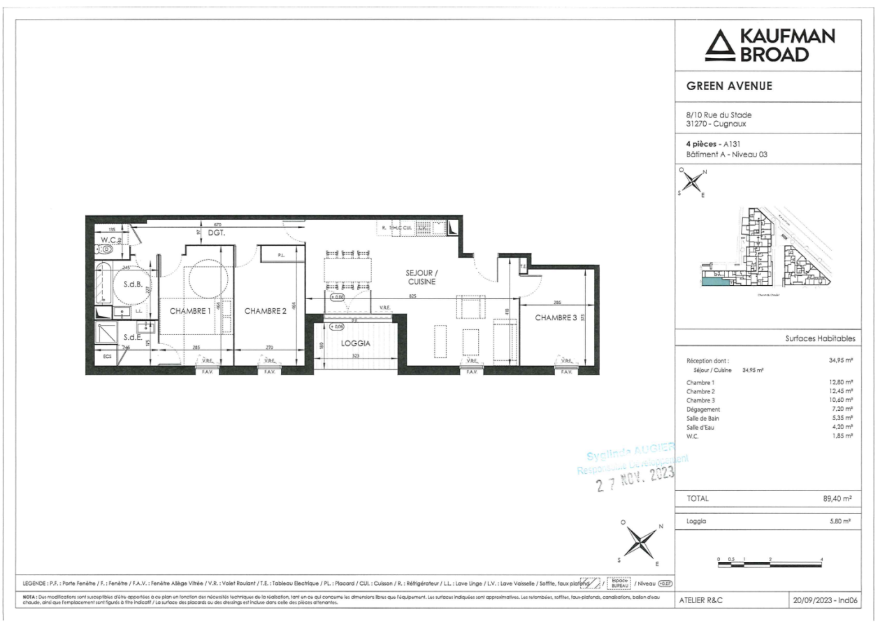 
																			4 pièces - 
																		3ème étage - 89m² - 1 002,43 € - Photo #0
