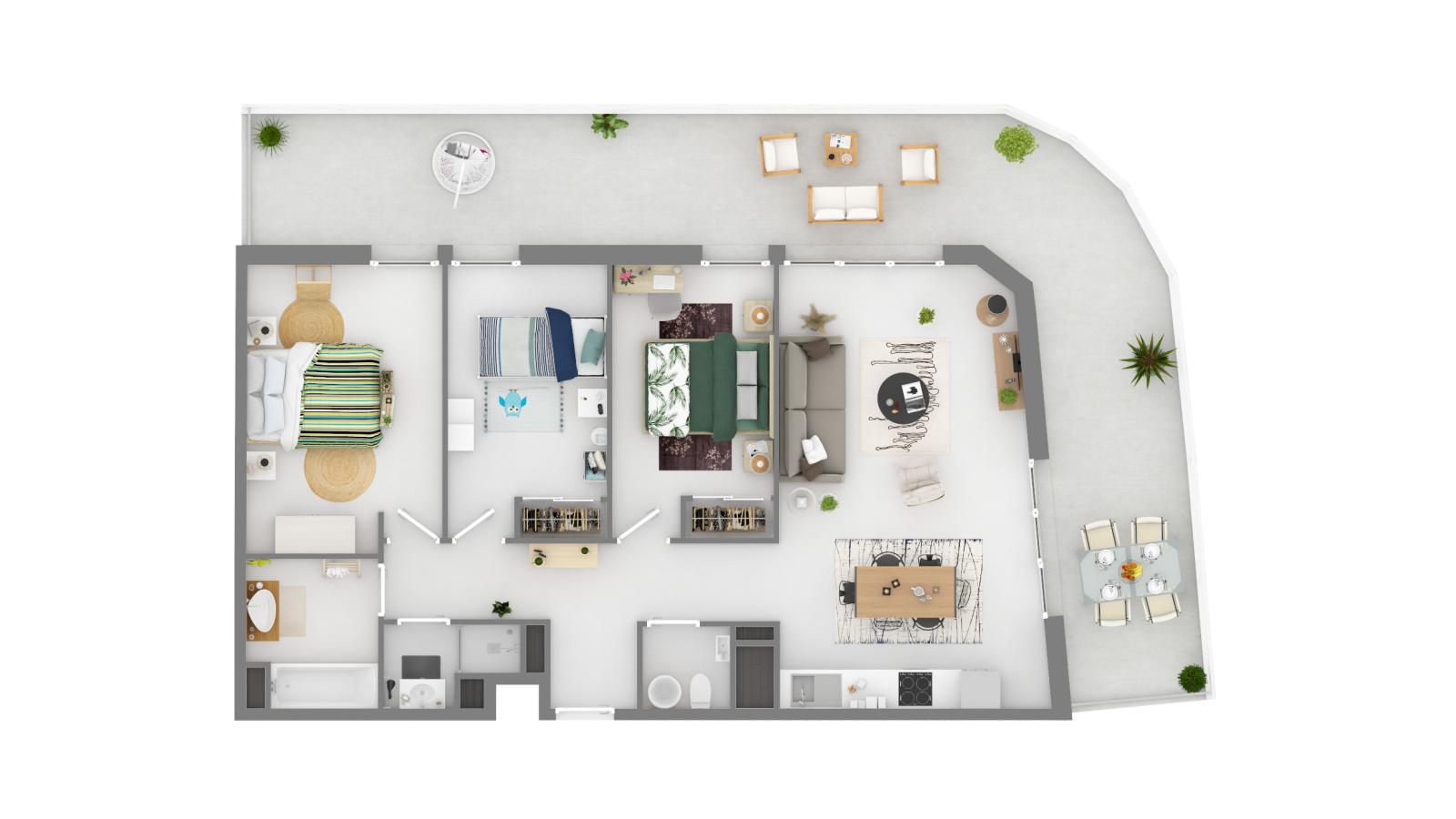 
																																							4 pièces - 
																																						3ème étage - 80m² - 1 415,57 € - Photo #5