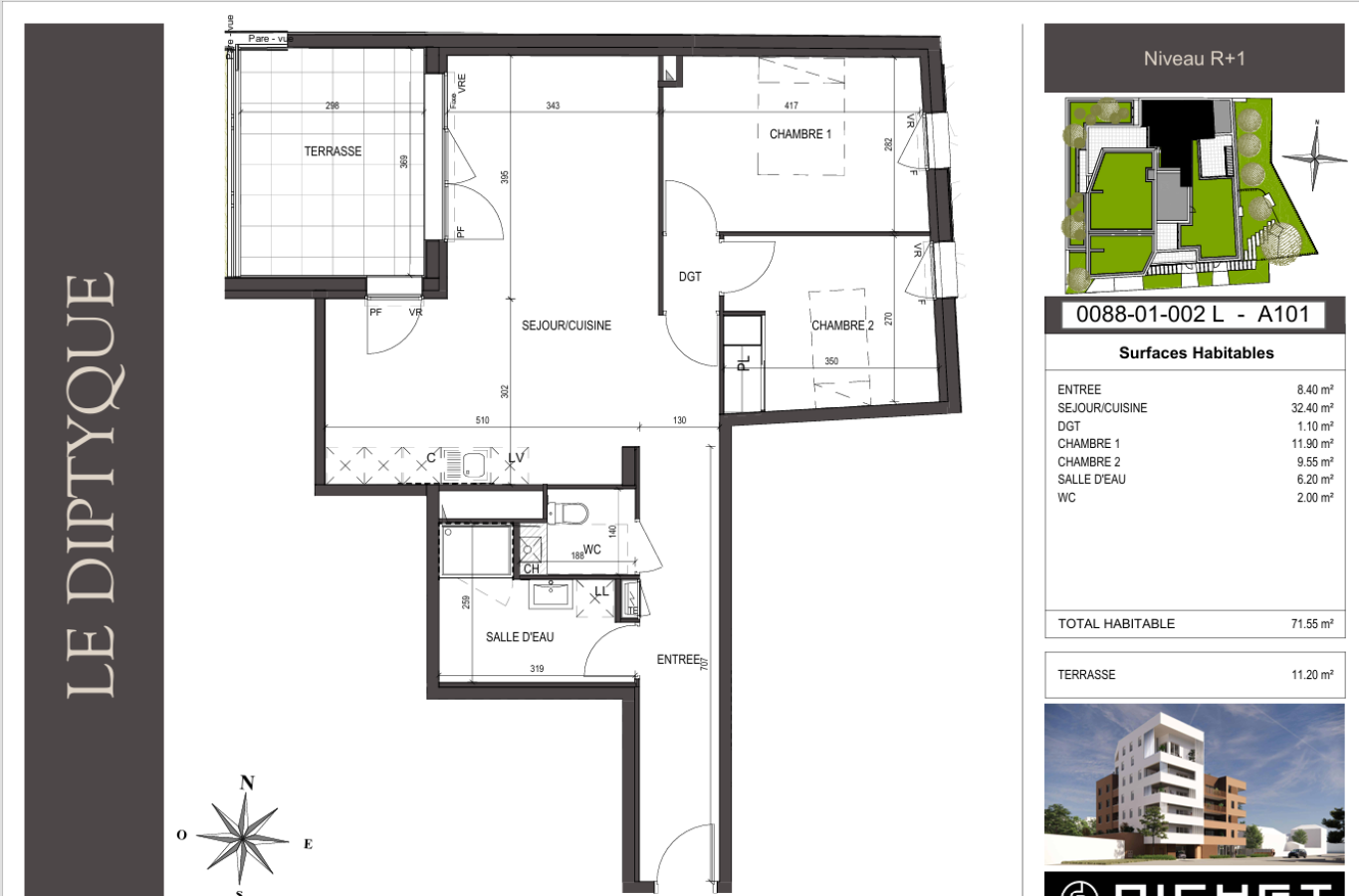 
																																							3 pièces - 
																																						1er étage - 72m² - 806,59 € - Photo #4