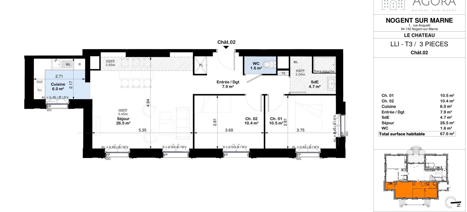3 pièces - RDC - 68m² - 1 513,25 € - Photo #0