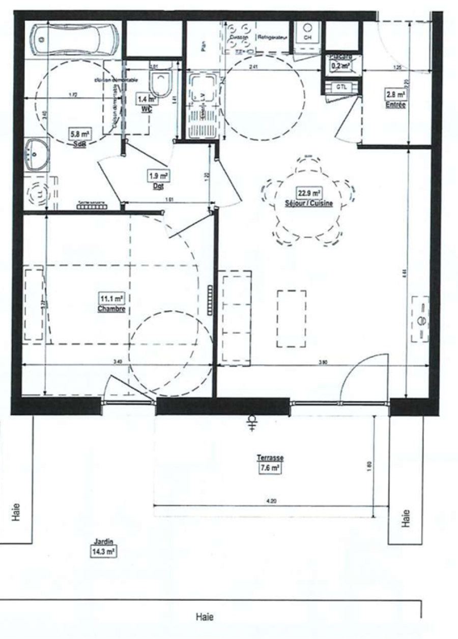 
																																							2 pièces - 
																																						RDC - 47m² - 651,82 € - Photo #4