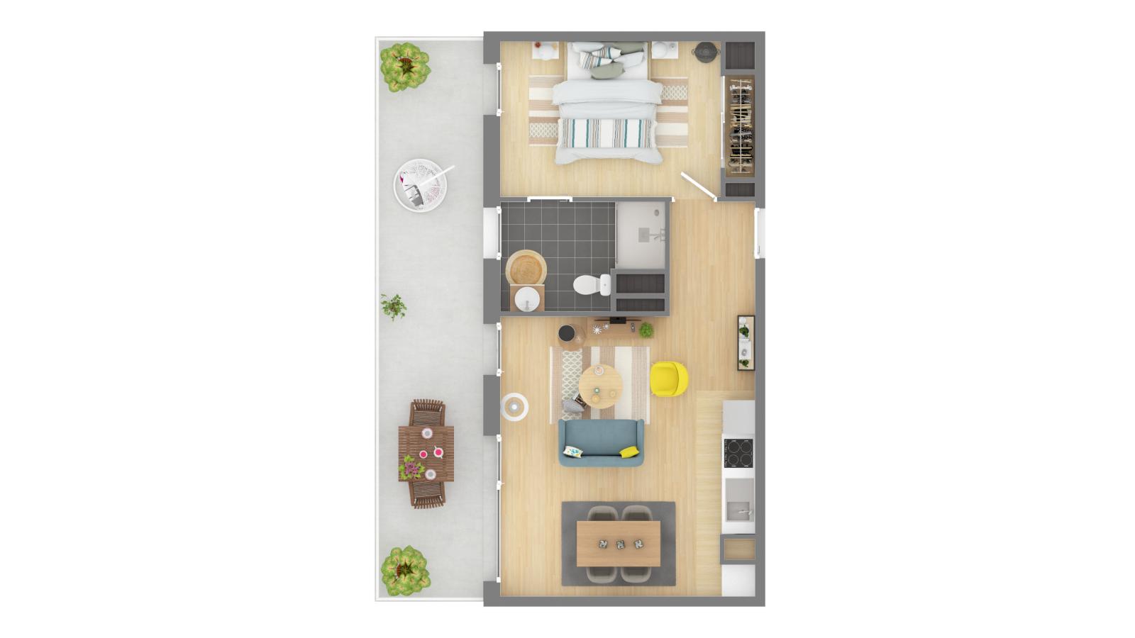 2 pièces - 2ème étage - 44m² - 623,71 € - Photo #2