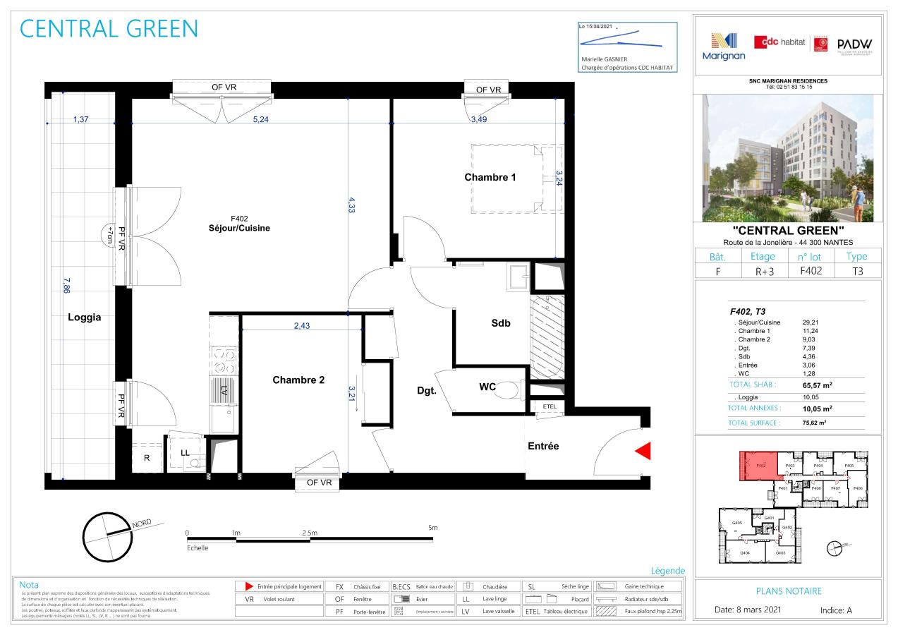 
																																							3 pièces - 
																																						3ème étage - 65m² - 850,03 € - Photo #1
