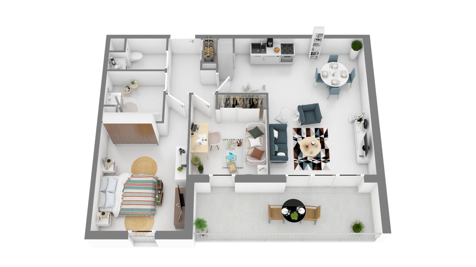 
																																							3 pièces - 
																																						1er étage - 61m² - 813,80 € - Photo #7