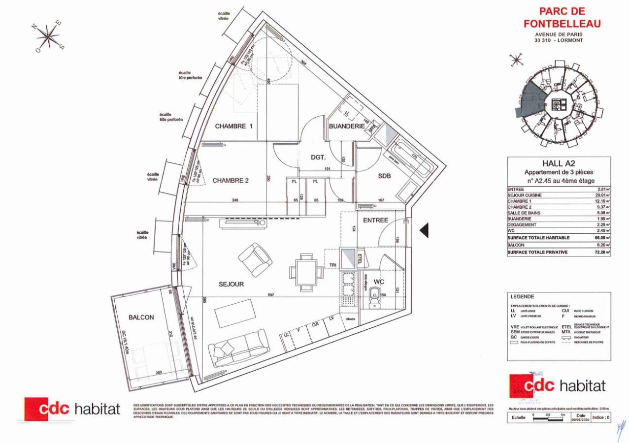 
																																							3 pièces - 
																																						4ème étage - 66m² - 777,04 € - Photo #5