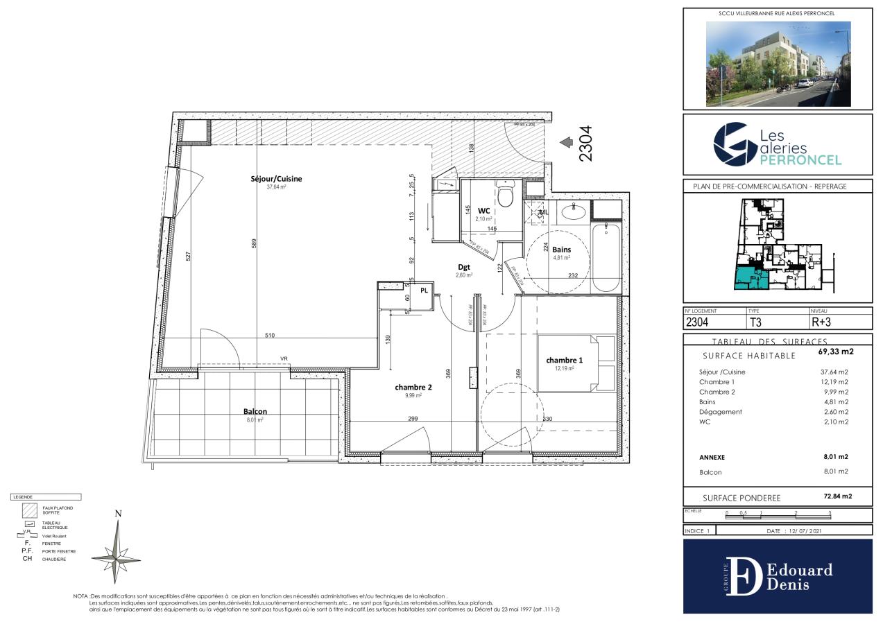 
																			3 pièces - 
																		RDC - 69m² - 1 053,49 € - Photo #4