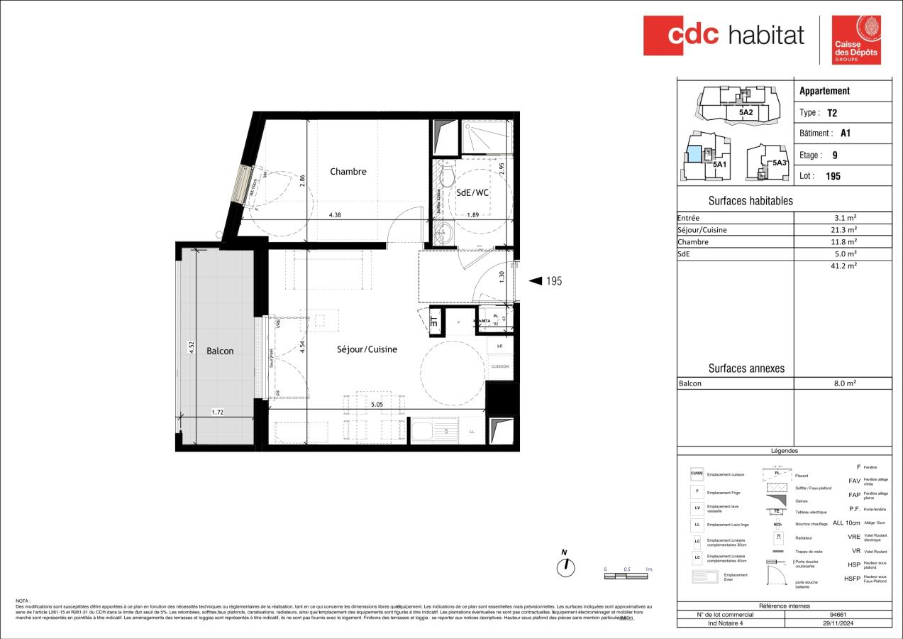 
																			2 pièces - 
																		9ème étage - 41m² - 656,77 € - Photo #1