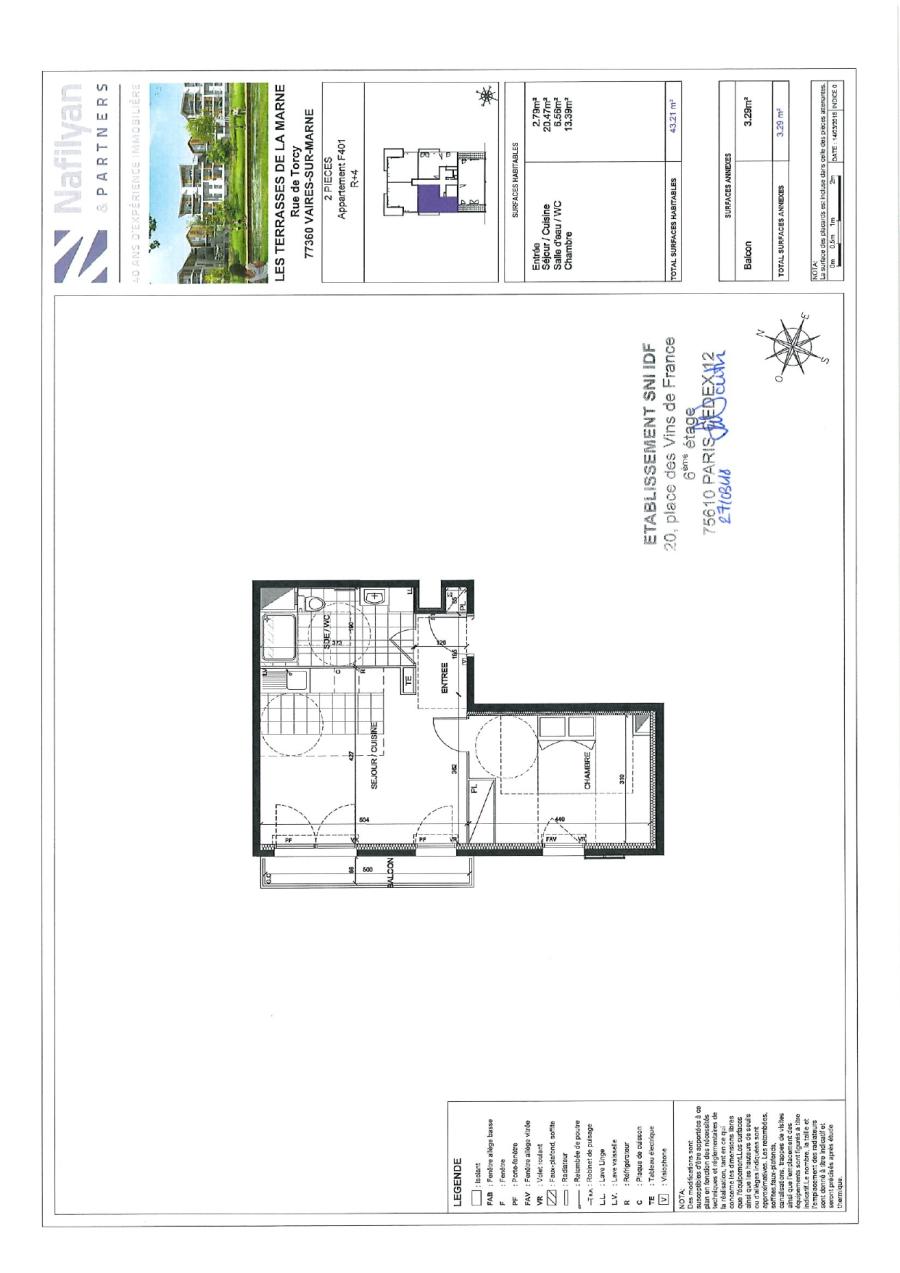 
																																							2 pièces - 
																																						4ème étage - 43m² - 841,24 € - Photo #1