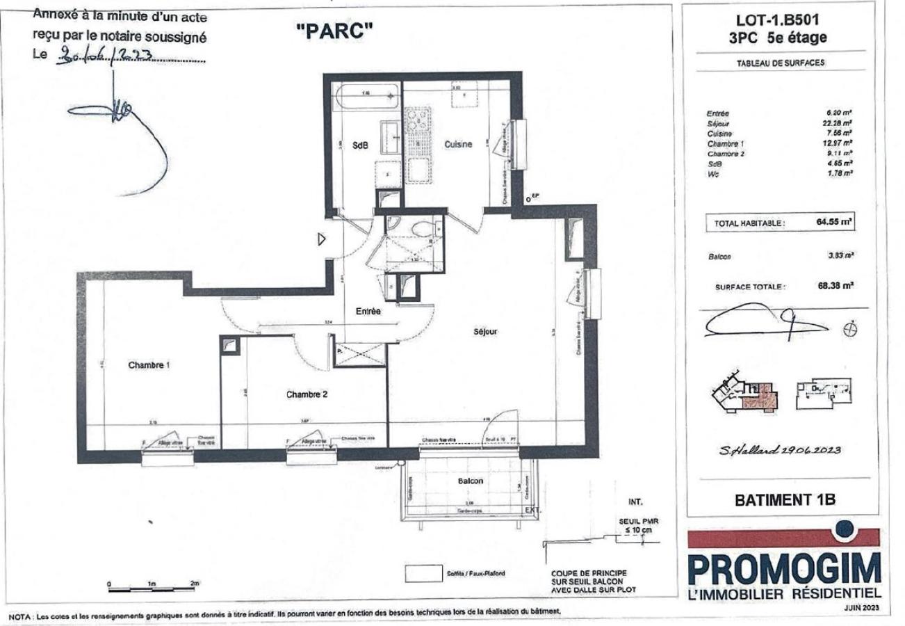 
																			3 pièces - 
																		5ème étage - 64m² - 866,91 € - Photo #7