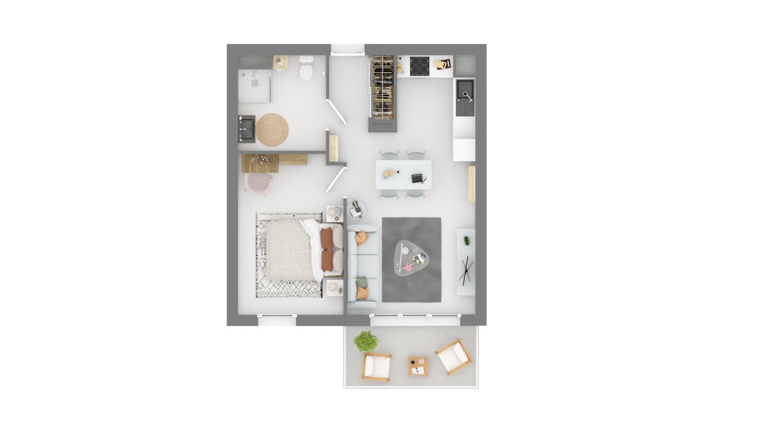 2 pièces - RDC - 45m² - 685,97 € - Photo #6
