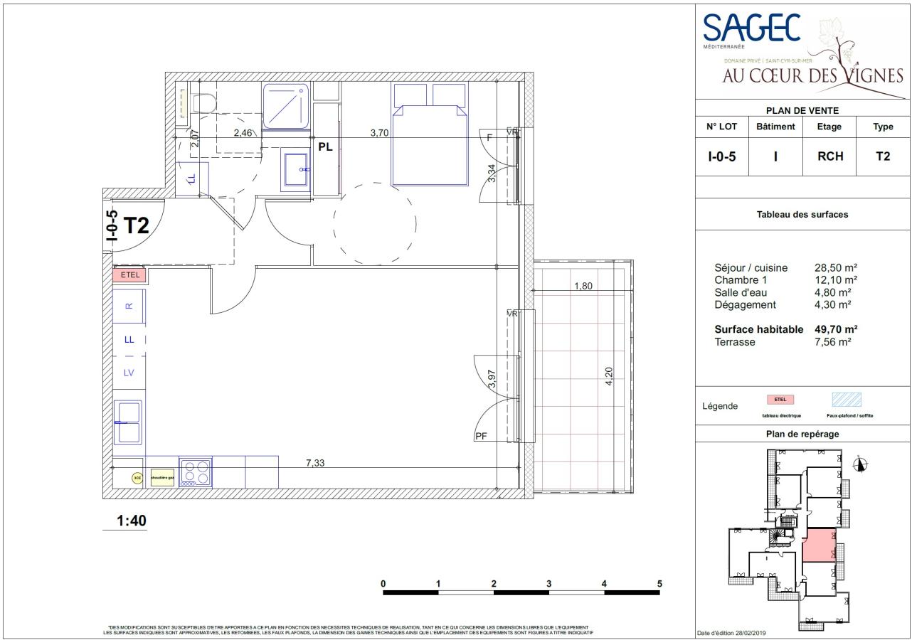 
																																							2 pièces - 
																																						RDC - 50m² - 828,63 € - Photo #7