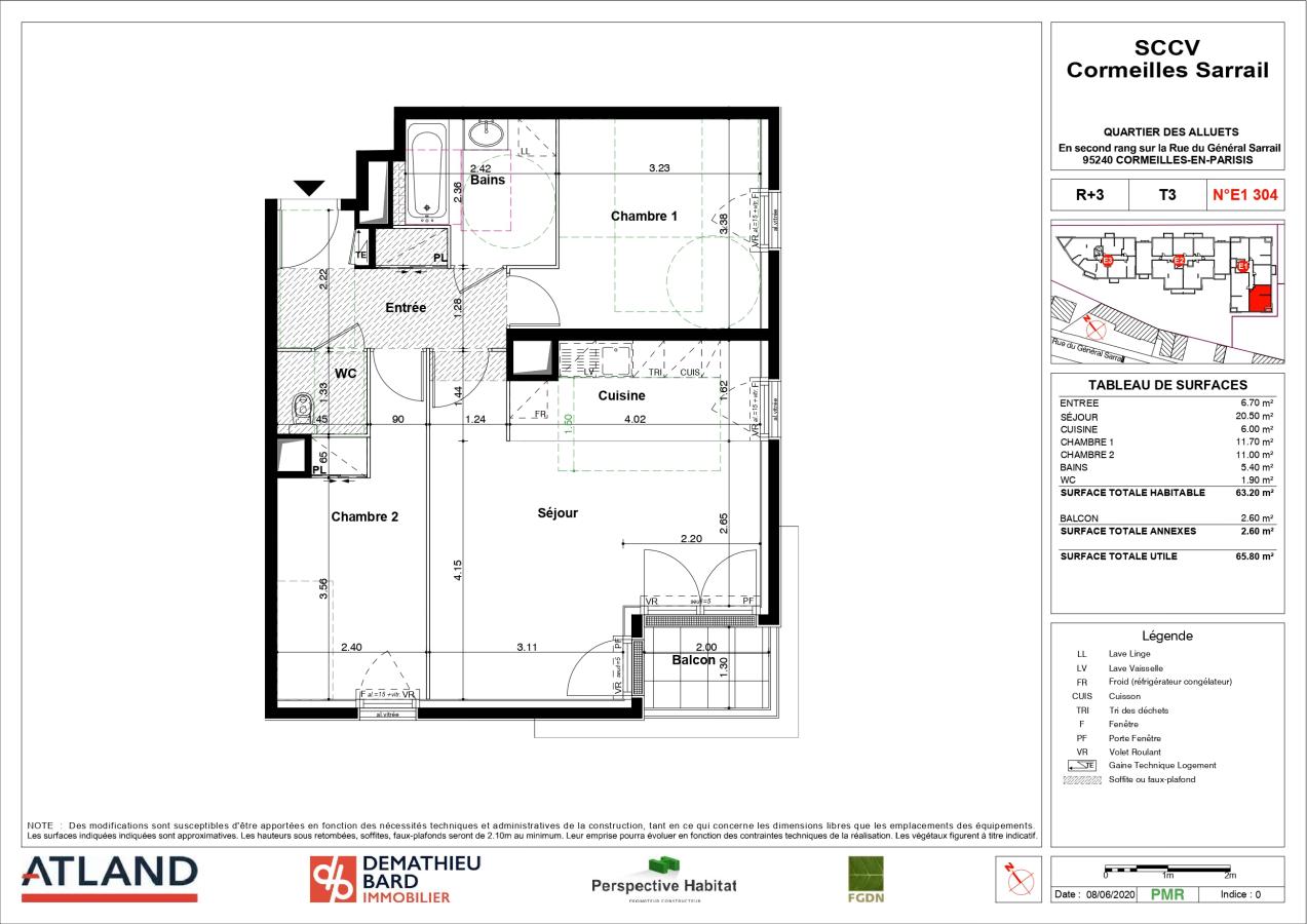 
																			3 pièces – 
																		3ème étage – 63m² - 1 236,14 € - Photo #0