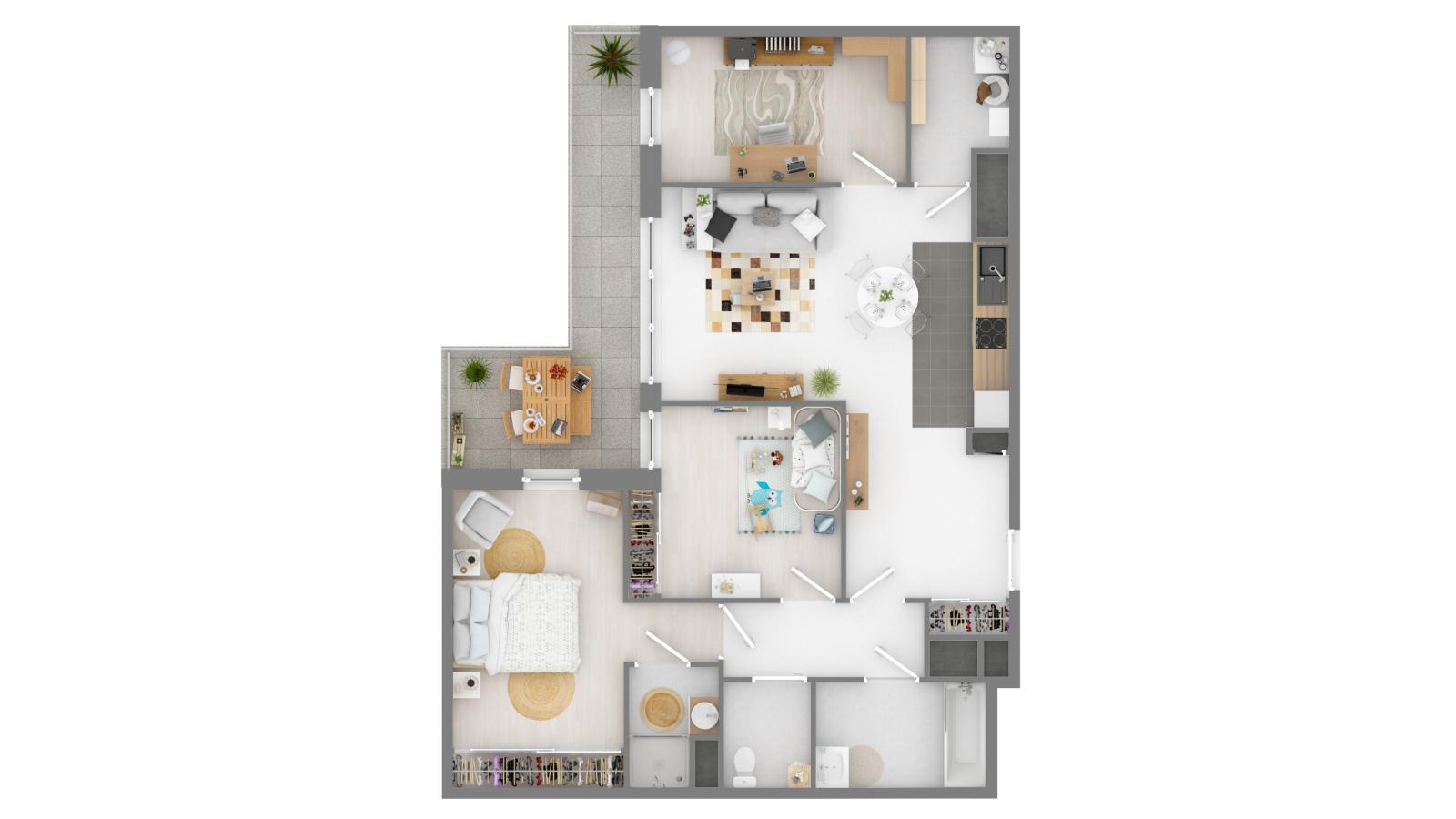 
																																							4 pièces - 
																																						4ème étage - 81m² - 1 003,59 € - Photo #2
