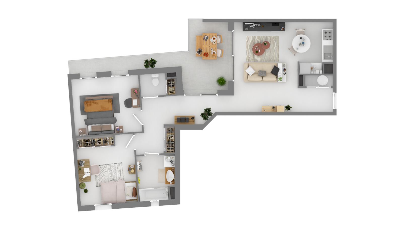 
																			3 pièces - 
																		3ème étage - 67m² - 1 754,36 € - Photo #4