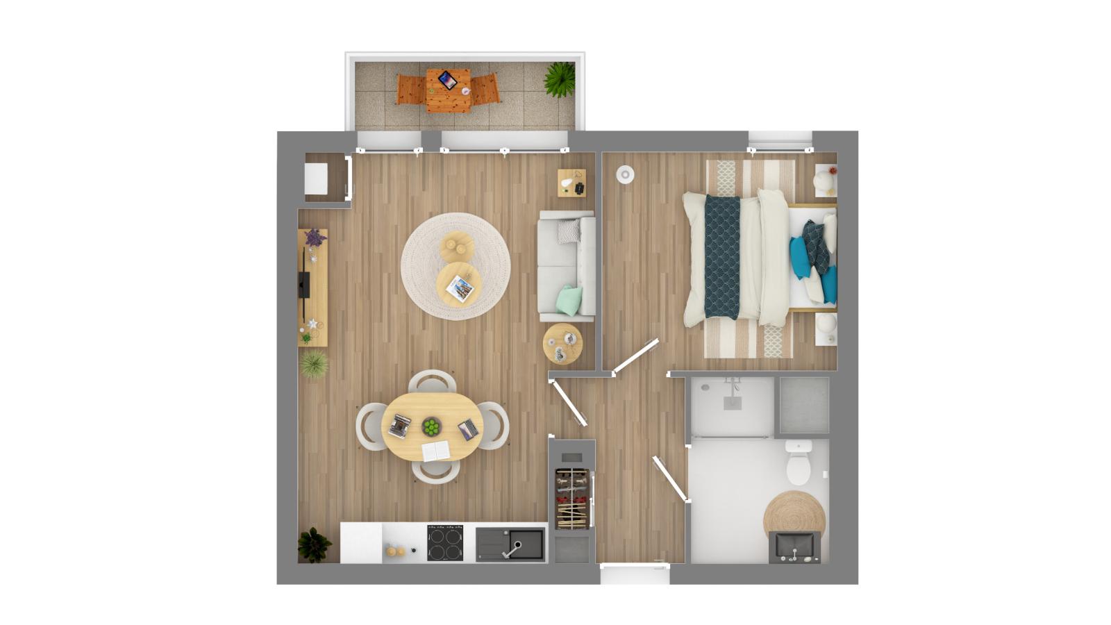 
																																							2 pièces - 
																																						2ème étage - 44m² - 649,91 € - Photo #5