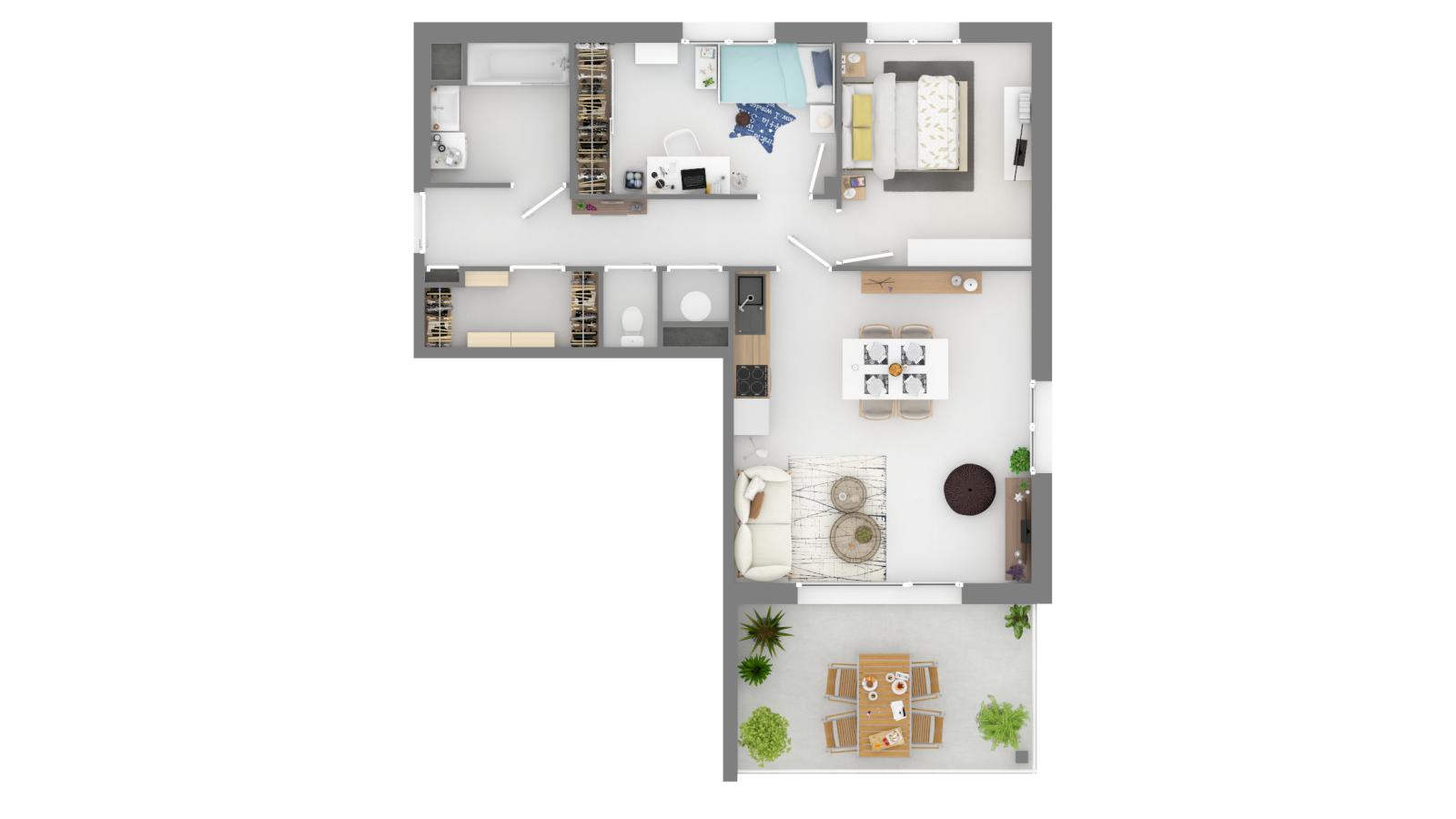 
																																							3 pièces - 
																																						1er étage - 66m² - 770,68 € - Photo #3