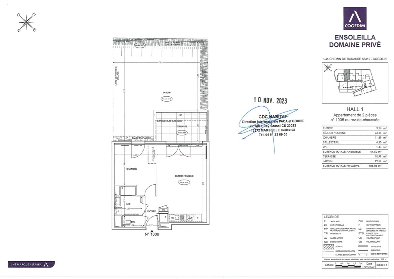 
																																							2 pièces - 
																																						RDC - 45m² - 792,33 € - Photo #1