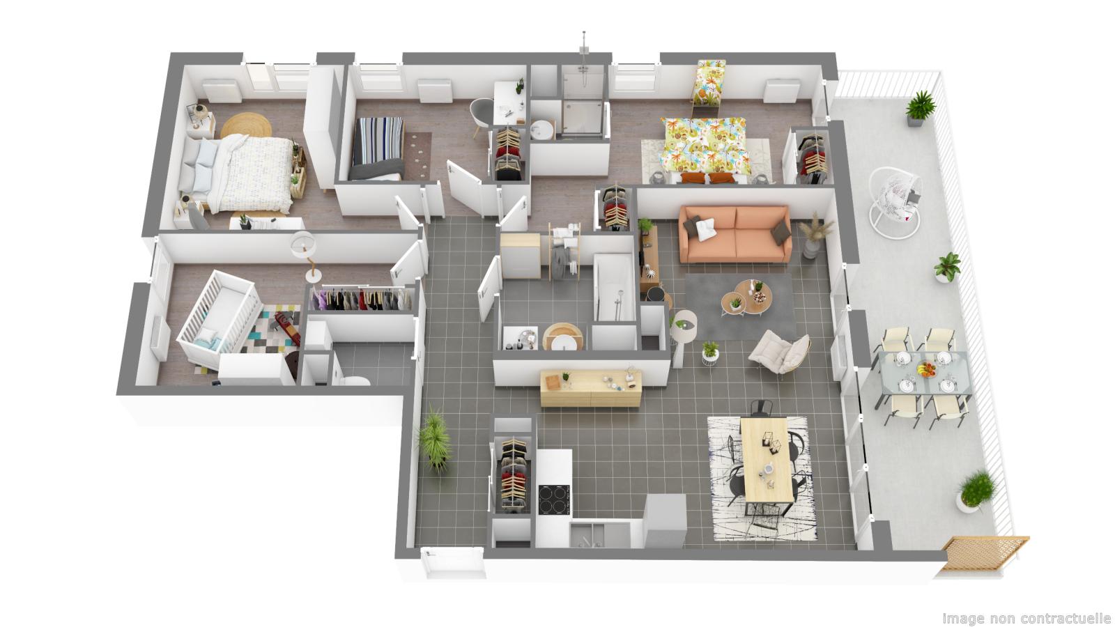 
																																							5 pièces - 
																																						3ème étage - 98m² - 1 148,27 € - Photo #4