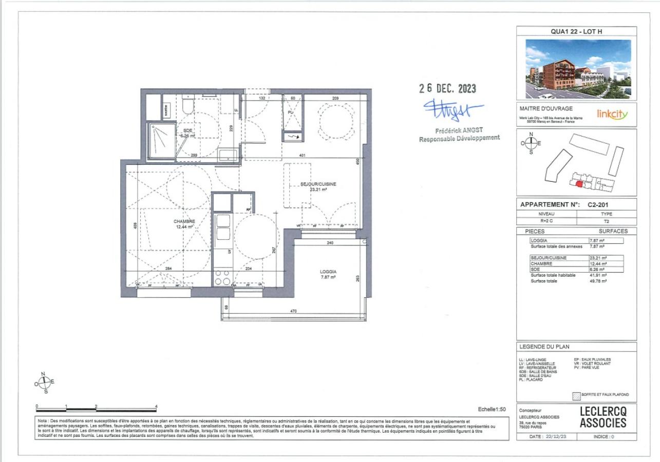 2 pièces -
2ème étage - 42m² - 720,45 € - Photo #1