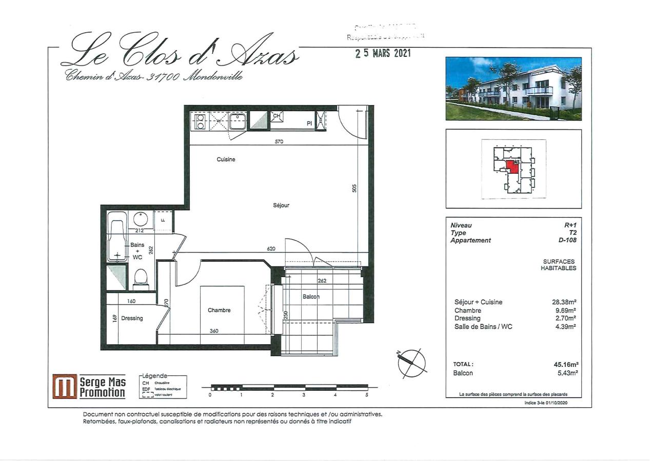 
																			2 pièces - 
																		1er étage - 45m² - 573,57 € - Photo #6