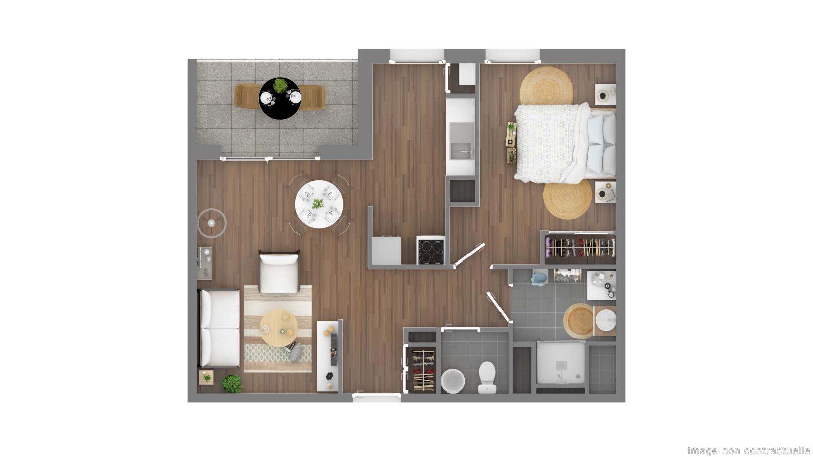 
																																							2 pièces - 
																																						2ème étage - 49m² - 638,14 € - Photo #2