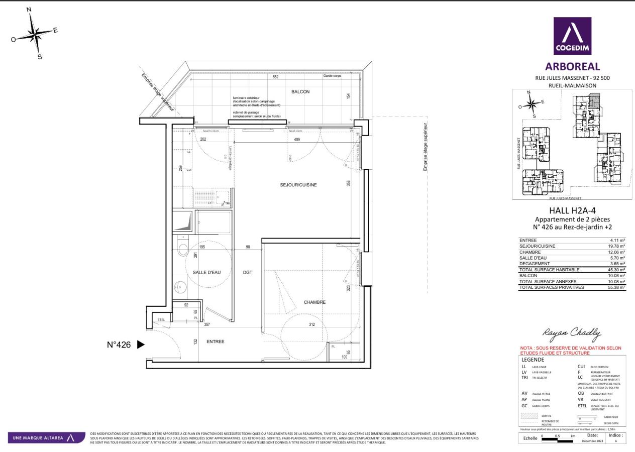 2 pièces - 2ème étage - 45m² - 1 157,43 € - Photo #0