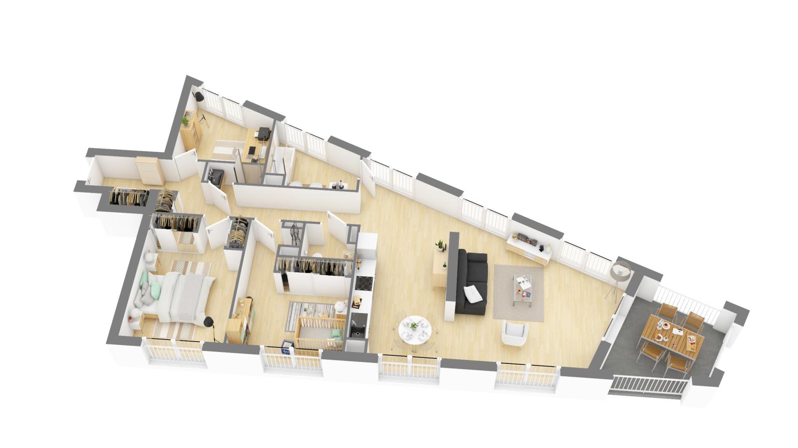 
																																							4 pièces - 
																																						1er étage - 97m² - 1 251,25 € - Photo #6
