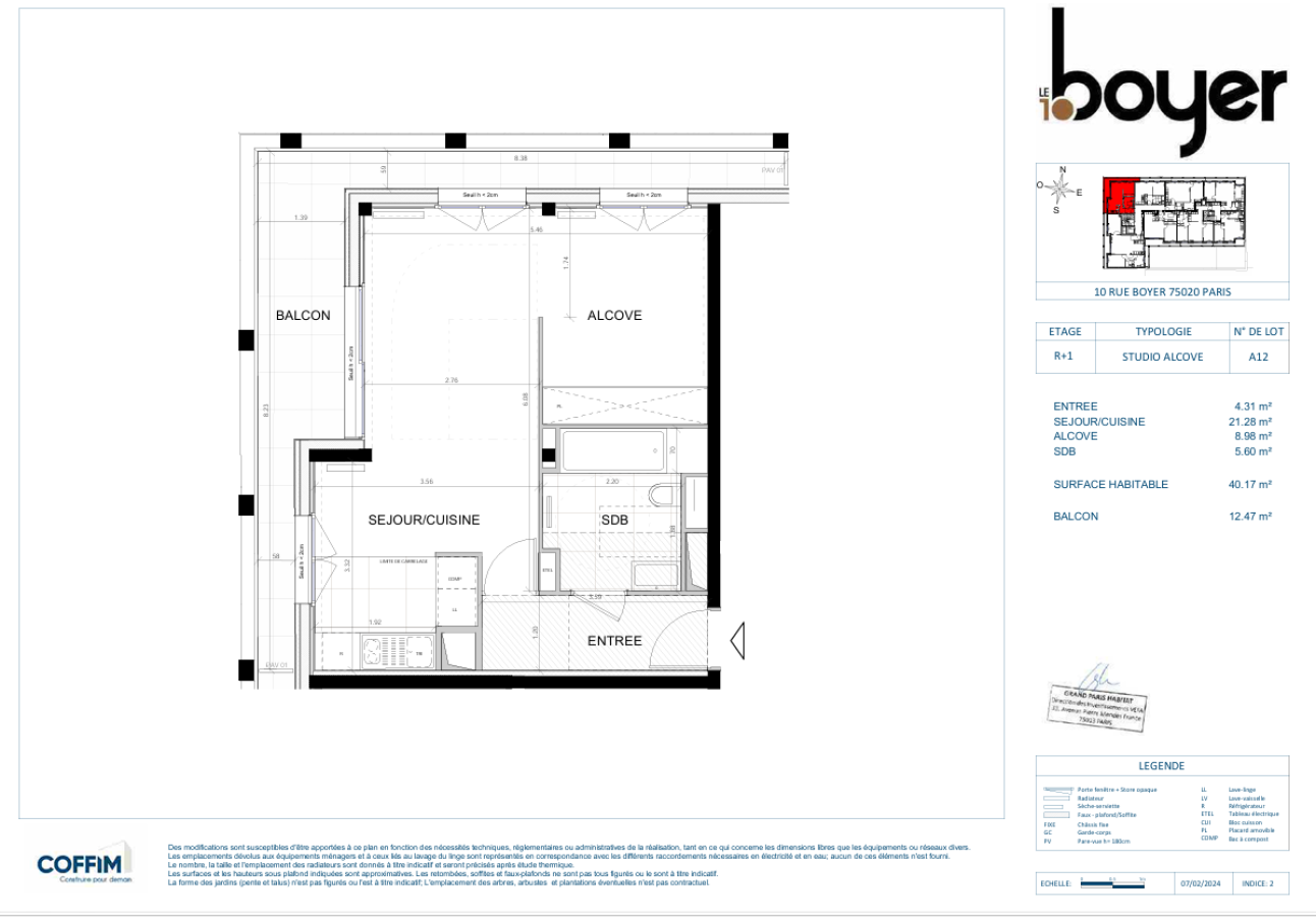 1 pièce - 1er étage - 40m² - 1 419,48 € - Photo #1