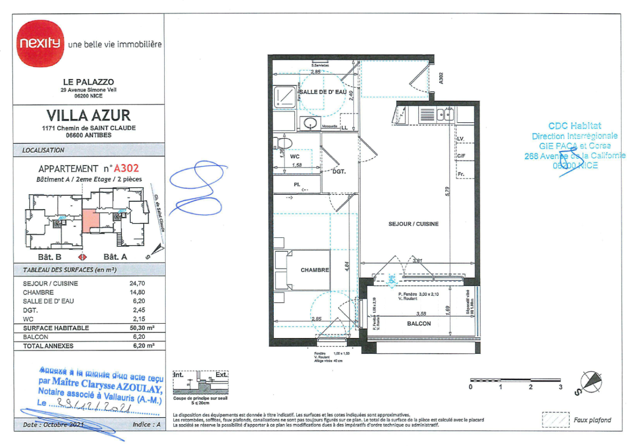 2 pièces - 2ème étage - 50m² - 915,31 € - Photo #1