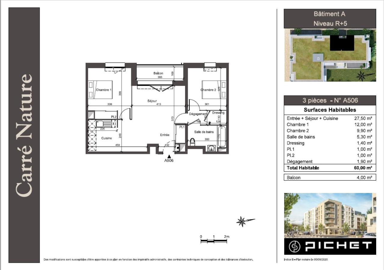 
																																							3 pièces - 
																																						5ème étage - 60m² - 1 020,46 € - Photo #5