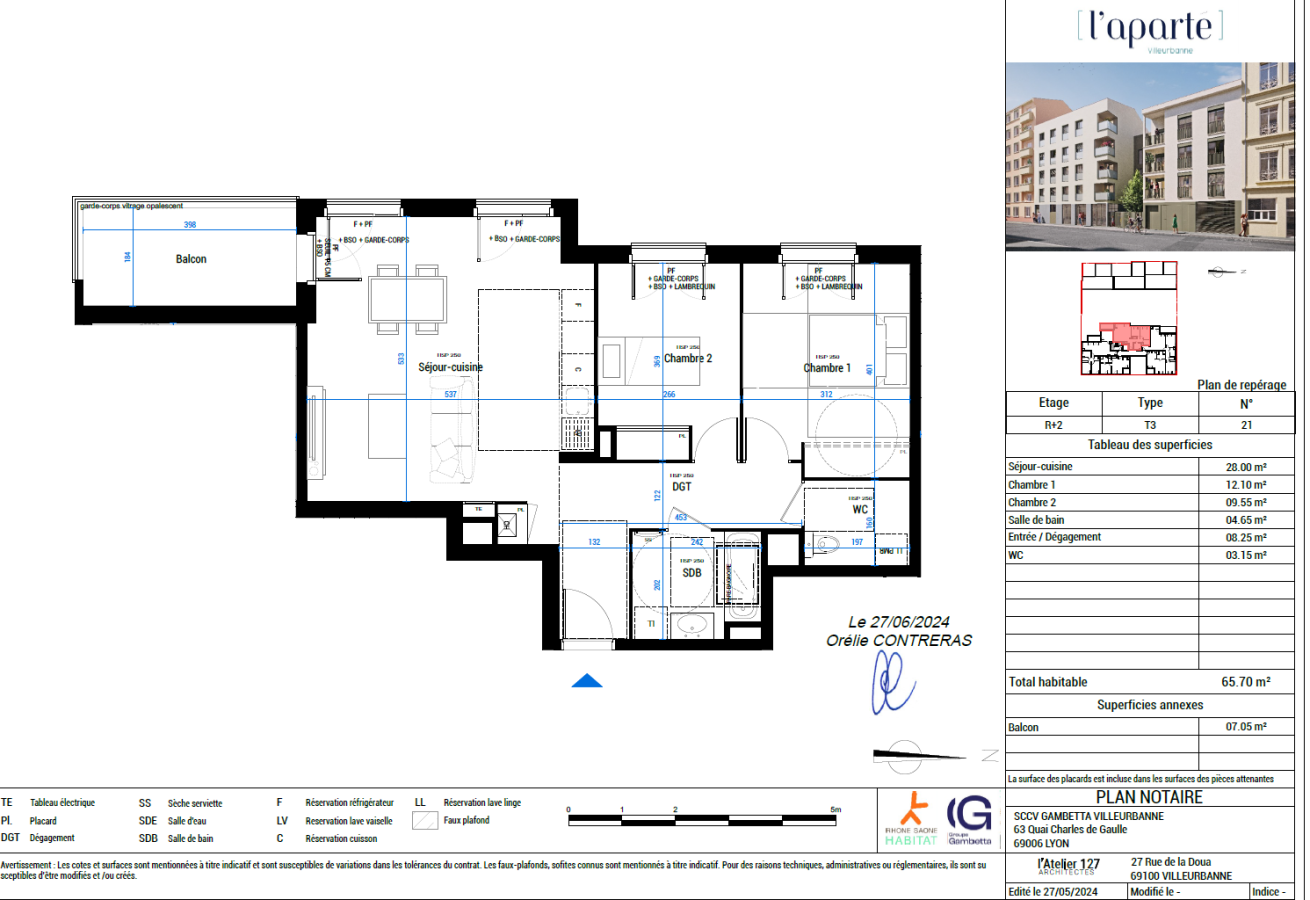 
																																							3 pièces - 
																																						2ème étage - 66m² - 1 026,13 € - Photo #1