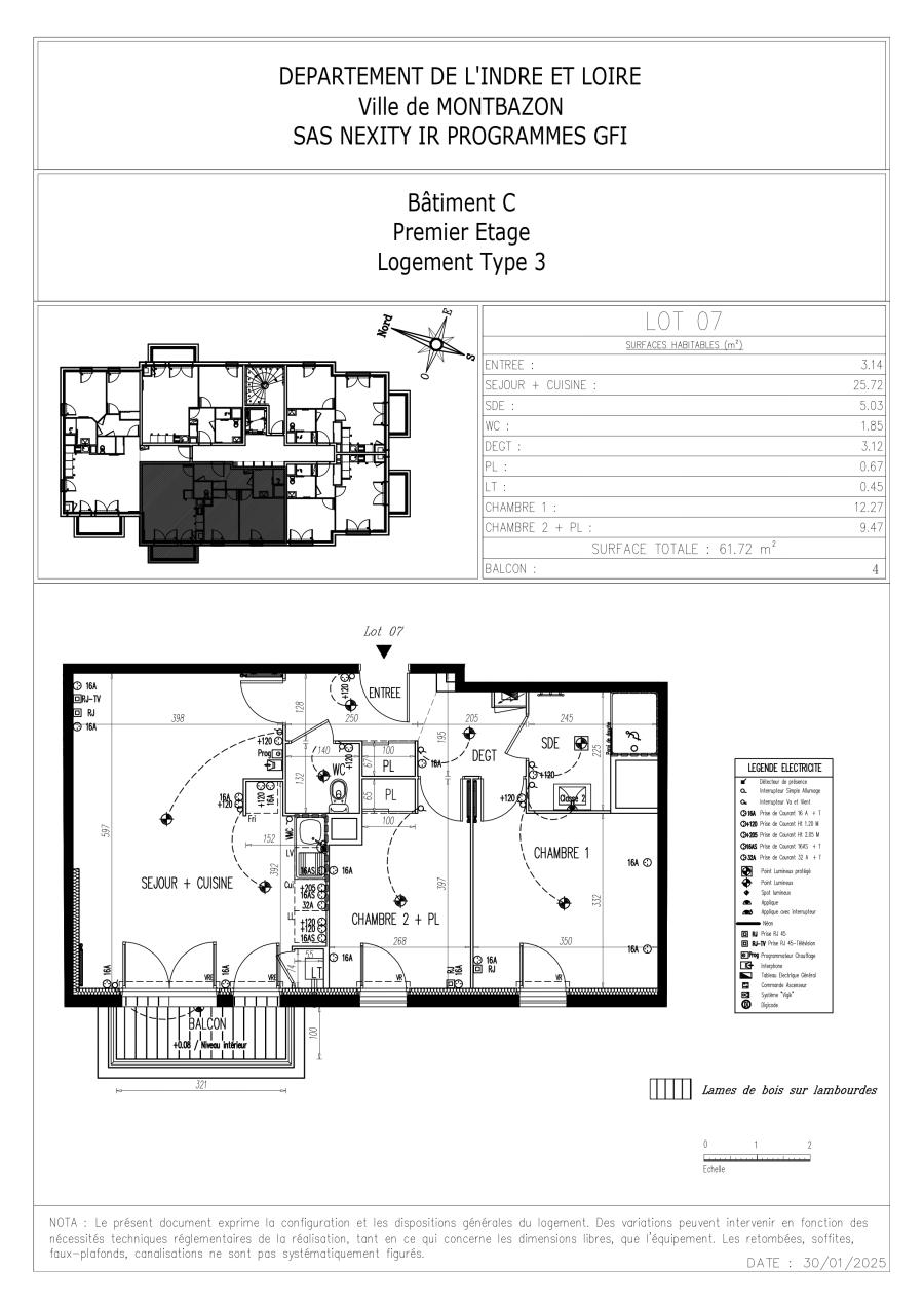 
																																							3 pièces - 
																																						1er étage - 62m² - 795,51 € - Photo #2