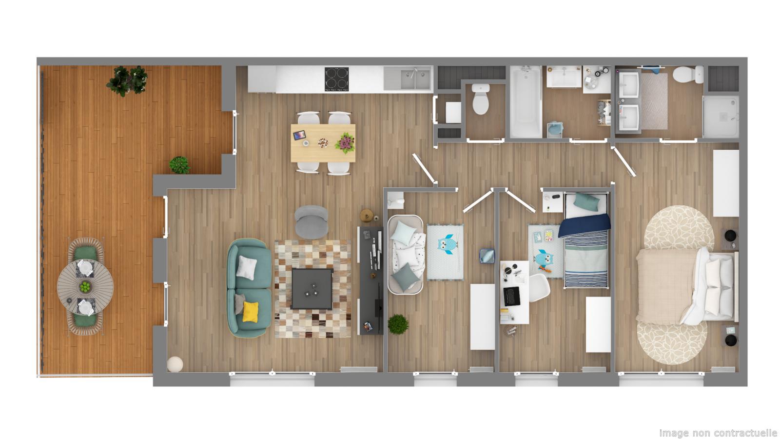 
																			4 pièces - 
																		1er étage - 81m² - 993,91 € - Photo #3