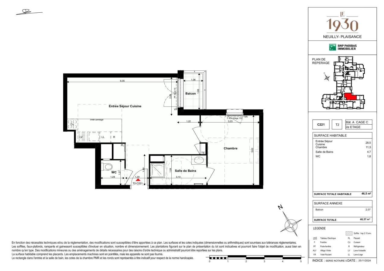 
																			2 pièces - 
																		2ème étage - 47m² - 1 082,86 € - Photo #0