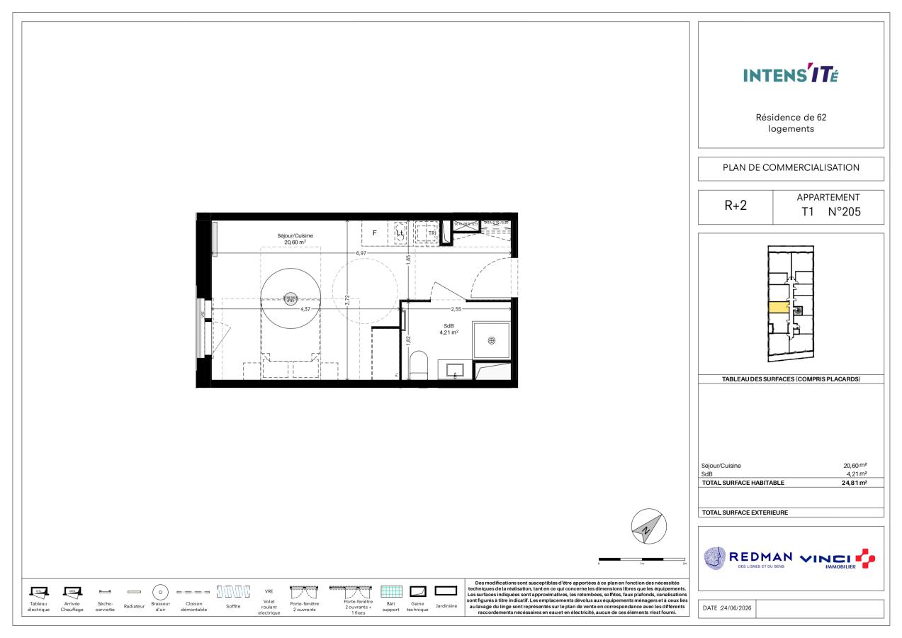 1 pièce - 2ème étage - 25m² - 470,64 € - Photo #1