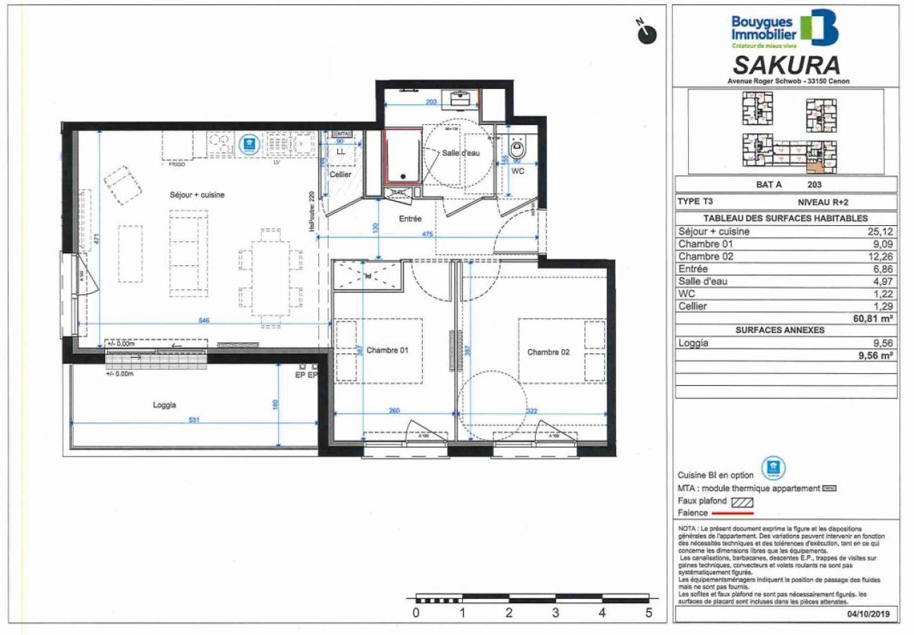 
																																							3 pièces - 
																																						2ème étage - 61m² - 773,30 € - Photo #1