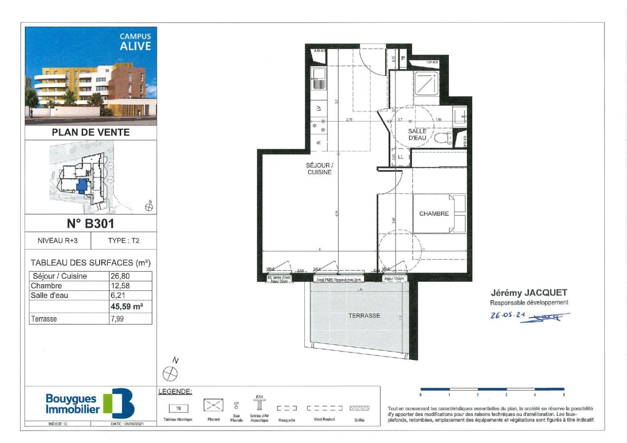 2 pièces - 3ème étage - 46m² - 716,06 € - Photo #5