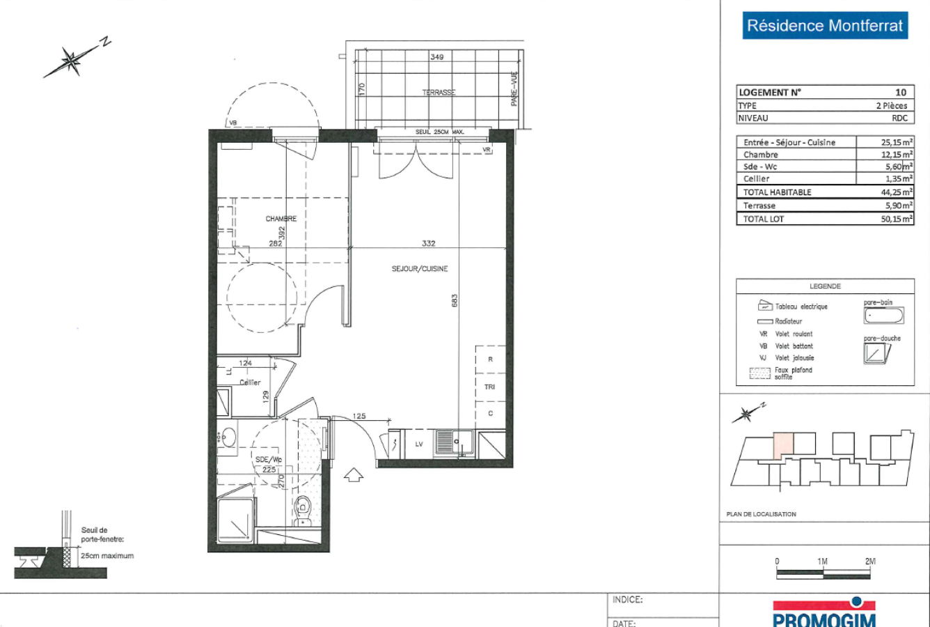 
																																							2 pièces - 
																																						RDC - 44m² - 712,19 € - Photo #1