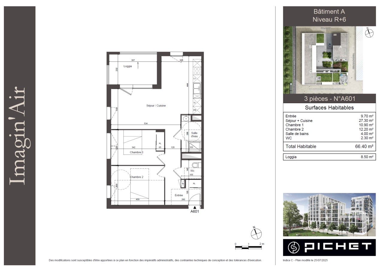 
																																							3 pièces - 
																																						6ème étage - 66m² - 889,89 € - Photo #6