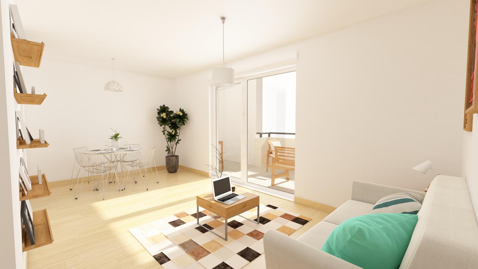 3 pièces - 1er étage - 68m² - 875,92 € - Photo #3