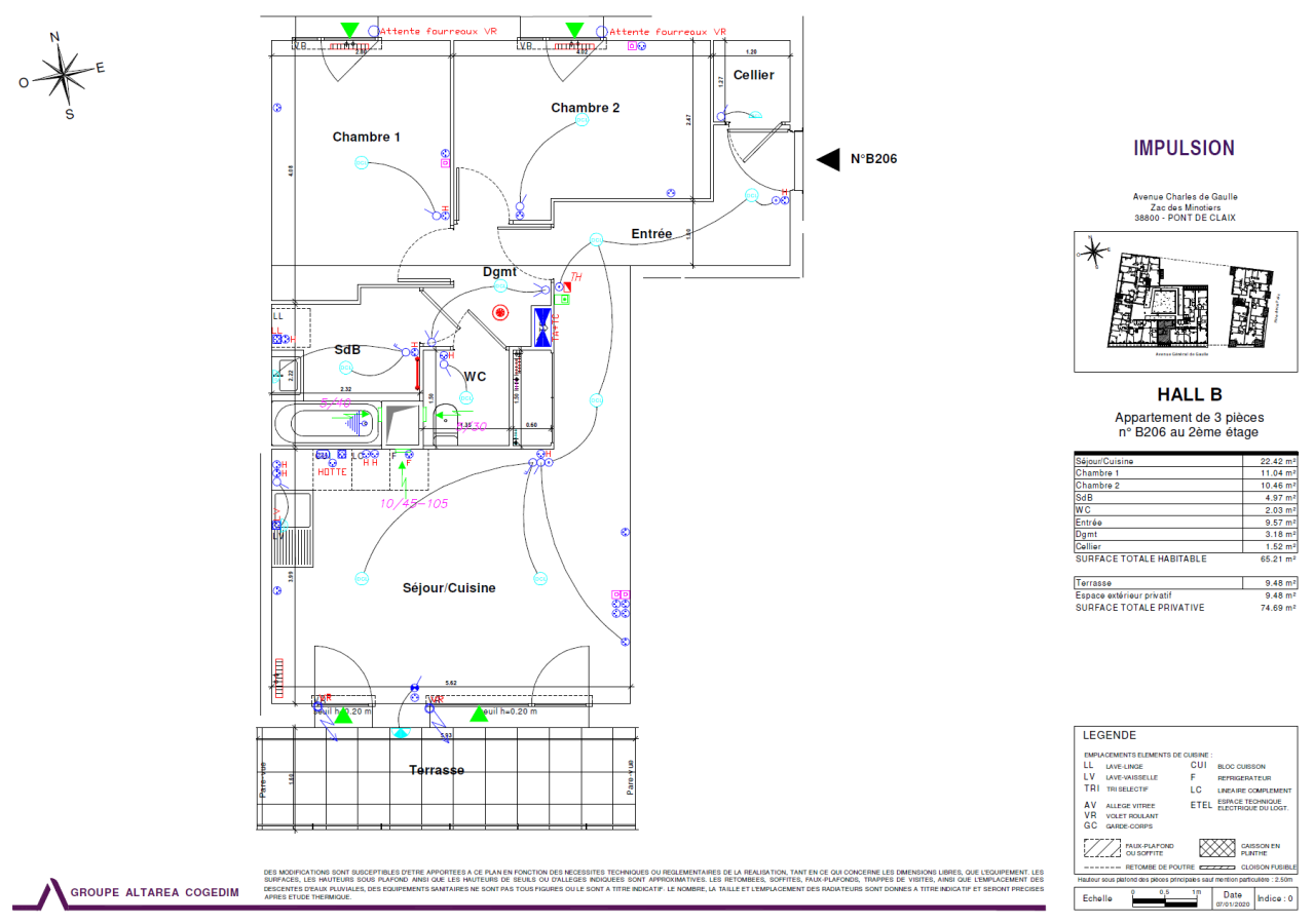 
																			3 pièces - 
																		2ème étage - 65m² - 943,48 € - Photo #7