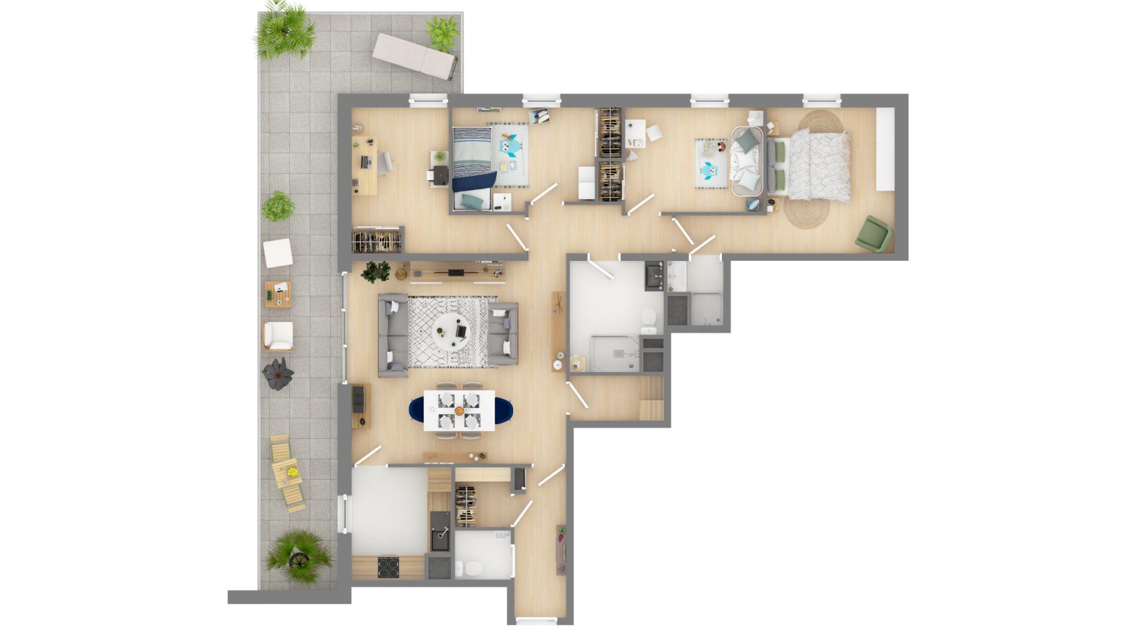 
																			2 pièces - 
																		6ème étage - 45m² - 166 400 € - Photo #5